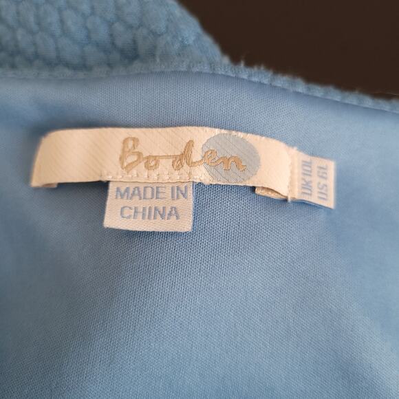 Boden Quilted Sheath Dress Blue Sleeveless Retro Wh895 Women 6L - Picture 10 of 15